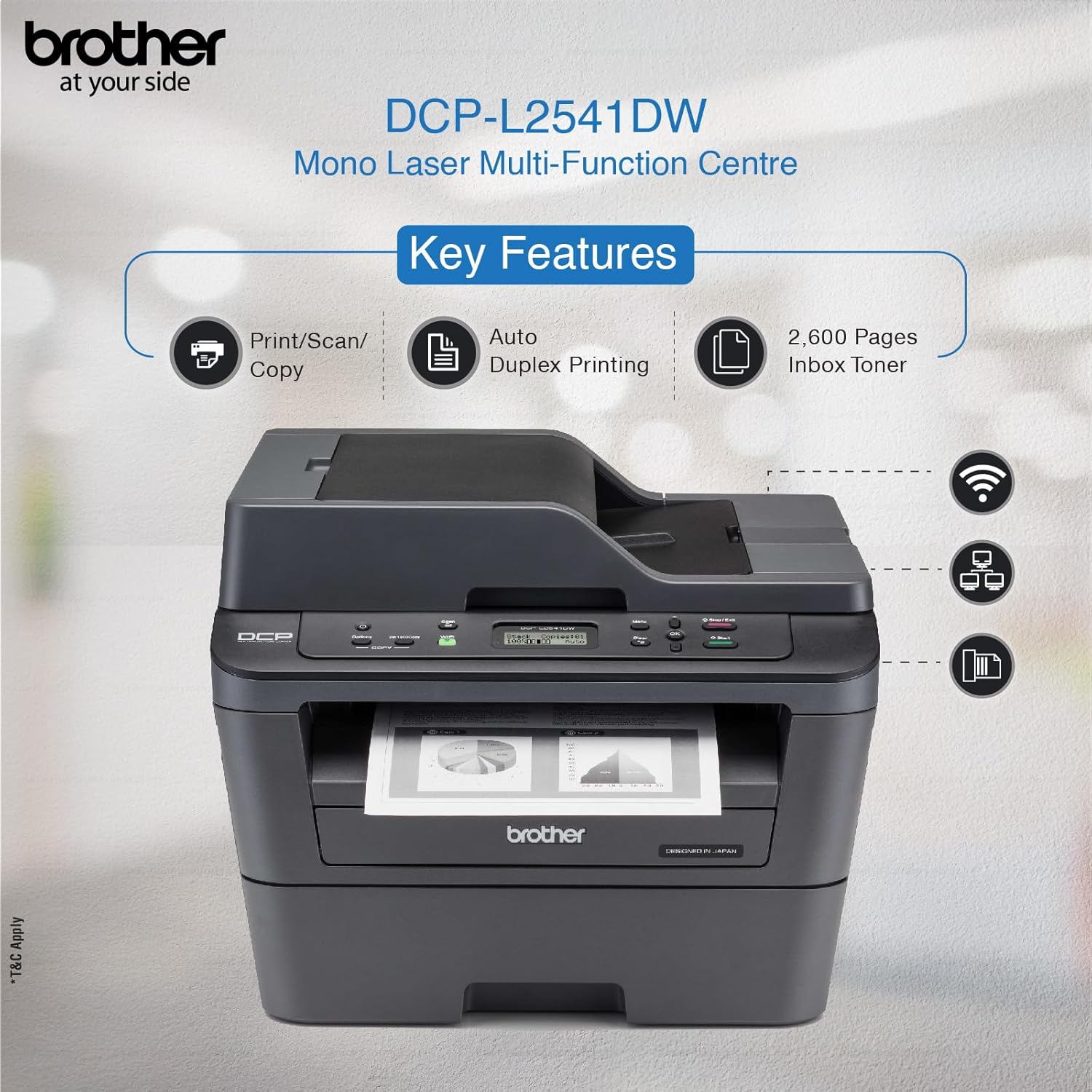Brother DCP-B7600DB Multifunction Duplex Mono Laser Printer